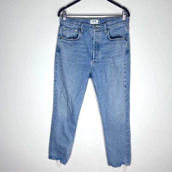AGOLDE Sz 29  Riley High Rise Straight Crop Jeans in Volt - Picture 4 of 13
